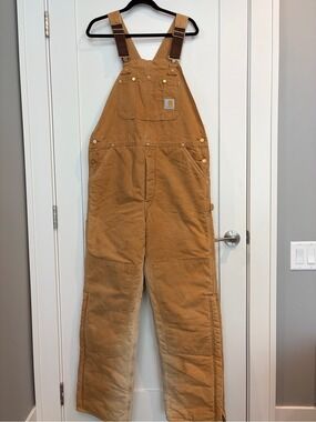 Vintage Y2K Carhartt Duck Canvas Double Knee Bib Overalls Workwear Distressed